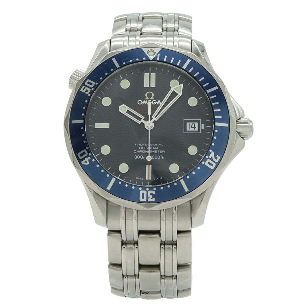 OMEGA Seamaster Co-Axial Chronometer 300m Water Resistant Blue Dial Men's Aut...
